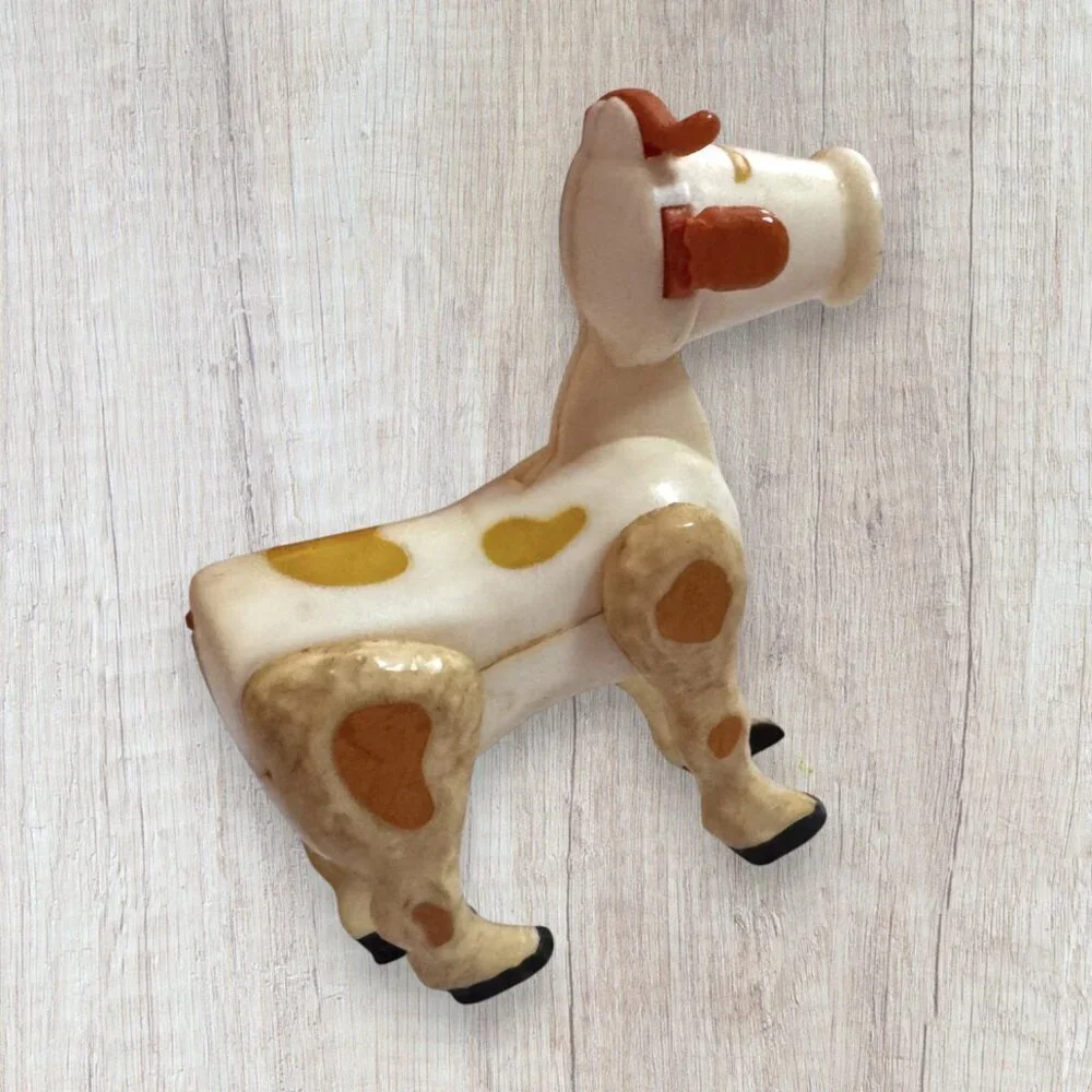 Vintage Fisher Price Wooden Farm Animals Cow Figures Chicken Farmer Lot
